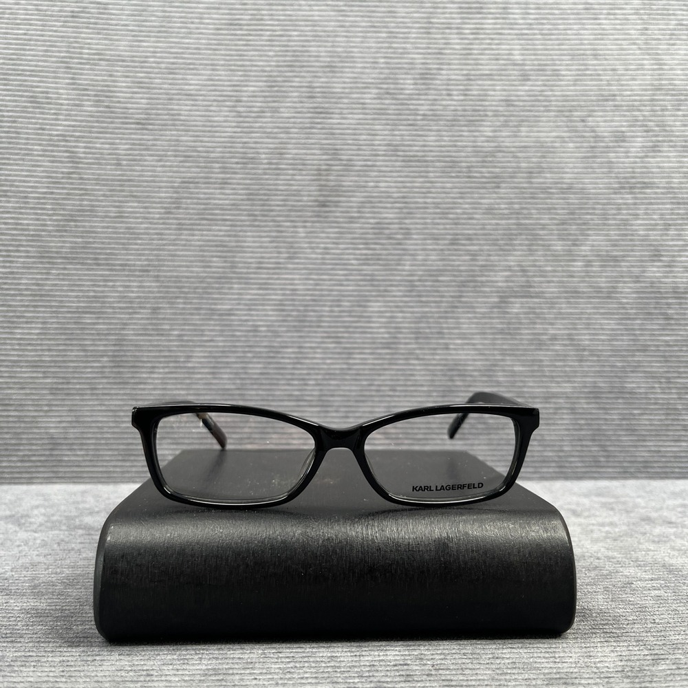 Karl Lagerfeld KL775 001 Black Rectangular Y2k Eyeglasses Frames 53-15-135